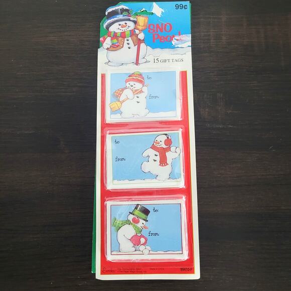 Eureka Paper Magic Holiday Gift Tags Lot of 2 Packs Made in USA Snowmen Santa - Picture 1 of 10